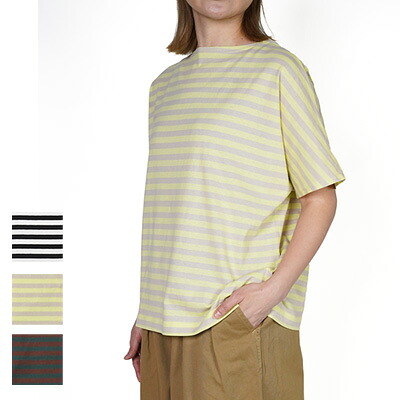 homspun(ホームスパン) 20/1 ボーダー 天竺 半袖プルオーバー カットソー Tシャツ 6567