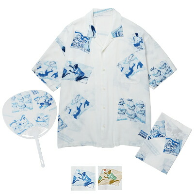 Porter Classic(ボーイ古典派音楽) ALOHA SHIRT 阿波舞蹈 (with TENUGUI \u0026 UCHIWA) パソコン-024-2166