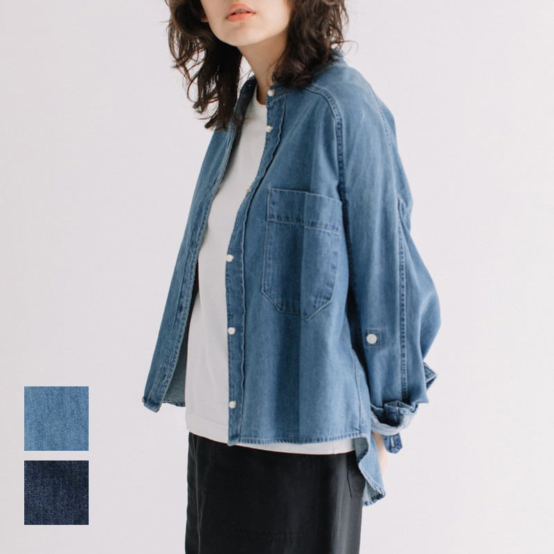 BLANC basque✨パールボタンデニムシャツ　38 インディゴ BLANC basque ブランバスク パールボタンデニムシャツ BB88-105