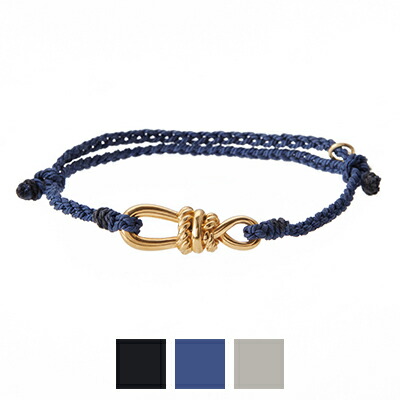 XOLO(ショロ) Twisted Rope Link Silk Code Bracelet -Gold- ツイストロープリンク 絹地吊りひも 腕輪(ゴールド) XOCB002