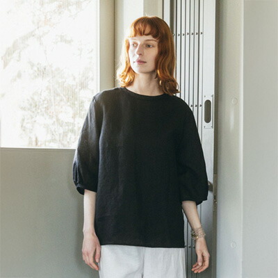 fog linen work フォグリネンワーク SUI TOP WOOL LINEN BLACK スイ トップ ウールリネンブラック LW4A16-WLBK fog linen work(フォグリネンワーク)ウールリネン ヒマニパンツ
