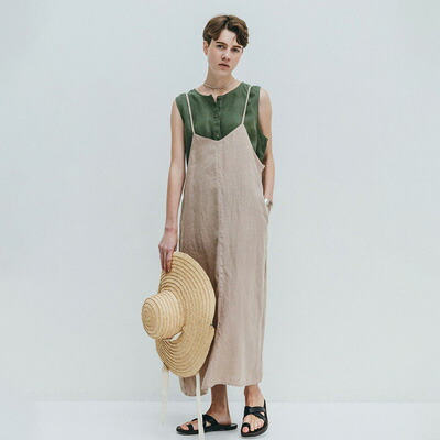 fog linen work フォグリネンワーク ヴィィオレット スリップドレス ラン LWC030-903