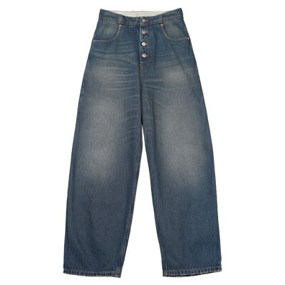 送料関税込み☆MM6 MAISON MARGIELA ロゴ ストレートデニム MM6 Maison Margiela ストレートジーンズ | ブルー | FARFETCH JP