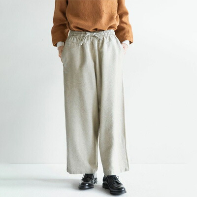fog linen work　フォグリネンワーク　ミロウ パンツ ウールリネンナチュラル(WLN)　LWA624-WLN