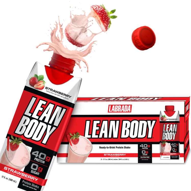 リーンボディ プロテインシェイク ストロベリー(17オンス) 12パック　 Labrada: Lean Body: 17oz Strawberry (12 tetra) 【お取り寄せ商品】【合わせて買いたい】【お取り寄せ商品】【合わせて買いたい】｜Costopa
