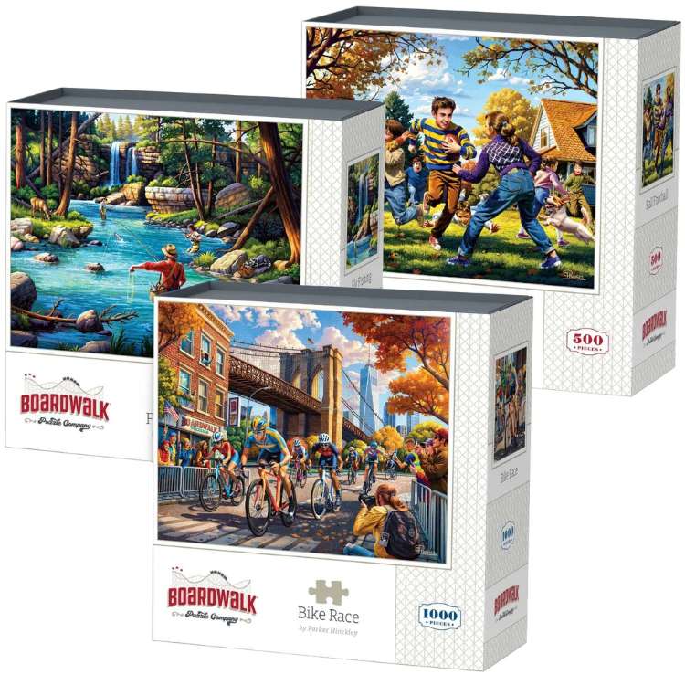 ボードウォーク ジグソーパズル 3個パック スポーツ Boardwalk Assorted Jigsaw Puzzles, 3-pack Sports 【お取り寄せ商品】