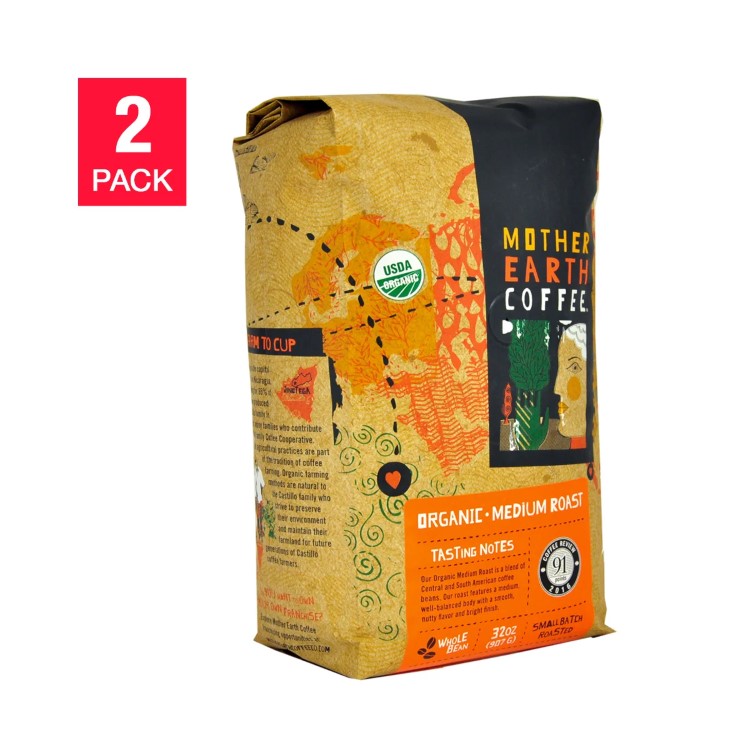 マザーアース オーガニック ミディアムローストコーヒー 2 ポンド、2 パック Mother Earth Organic Medium Roast Coffee 2 lb, 2-pack【お取り寄せ商品】【合わせて買いたい】【アメリカコストコ品】｜Costopa