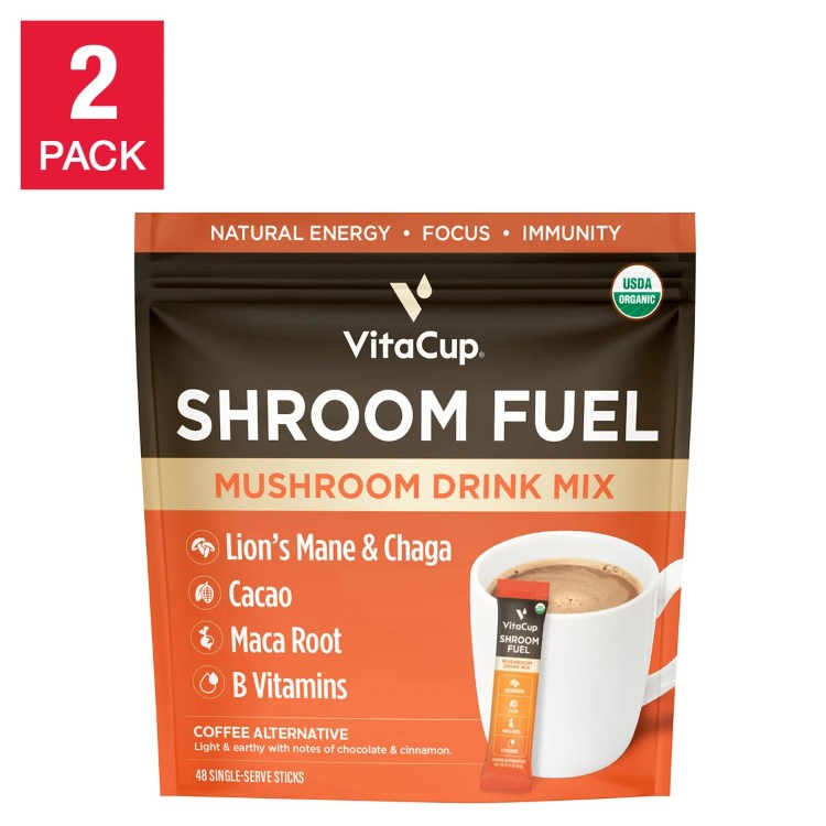 VitaCup シュルーム フューエル マッシュルームベース コーヒー代替品 パケット 2 パック 合計 48 個 VitaCup Shroom Fuel Mushroom Based Coffee Alternative Packets, 2-pack, Total 48 Counts【お取り寄せ商品】｜Costopa