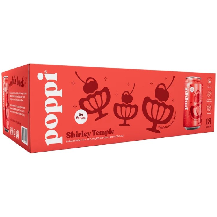 ポッピ ソーダ シャーリーテンプル 355ml 18本セット Poppi Soda, Shirley Temple, 12 fl oz, 18-count 【お取り寄せ商品】｜Costopa