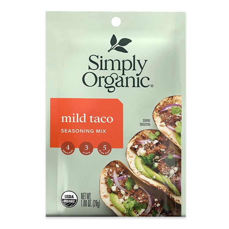 Simply Organic Mild Taco Seasoning Mix 1.00 oz（28g）シンプリーオーガニック マイルドタコ シーズニングミックス 28g画像