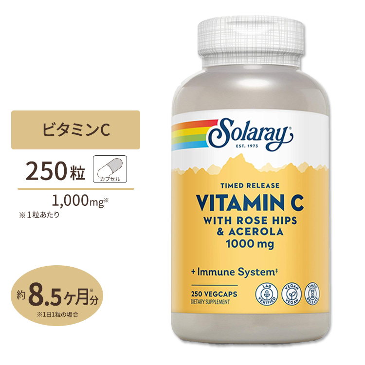 ビタミンC 1000mg （2段階タイムリリース型） 250粒 SOLARAY（ソラレー）