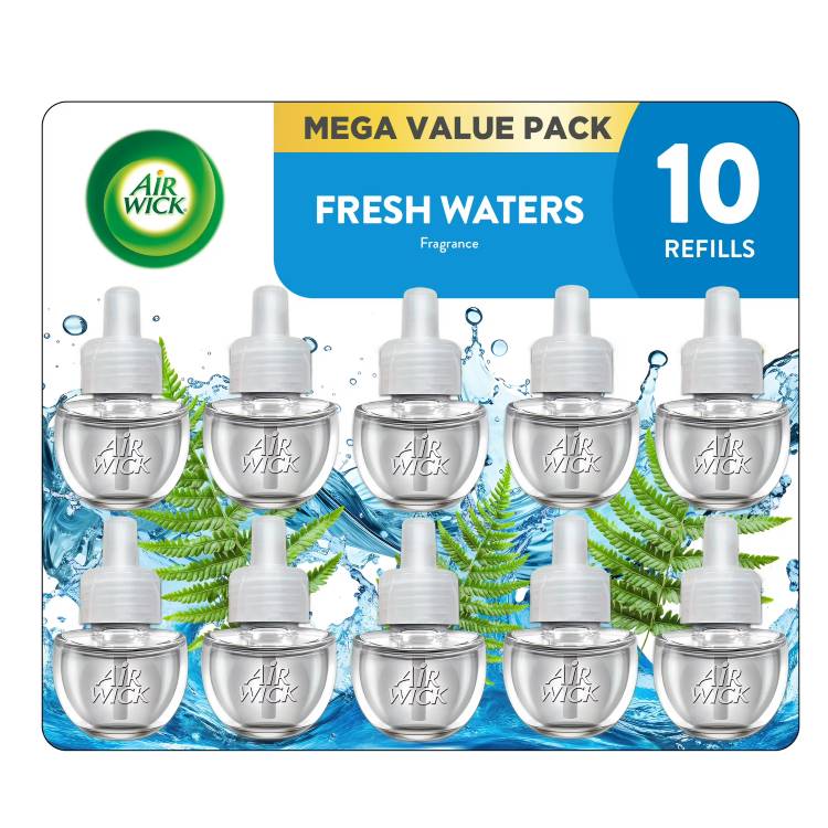 エアーウィック プラグイン 芳香オイル 詰め替え用 フレッシュウォーターの香り 10個入り Air Wick Plug-In Scented Oil Air Freshener Warmer Refills, Fresh Waters, 10 Count 【お取り寄せ商品】