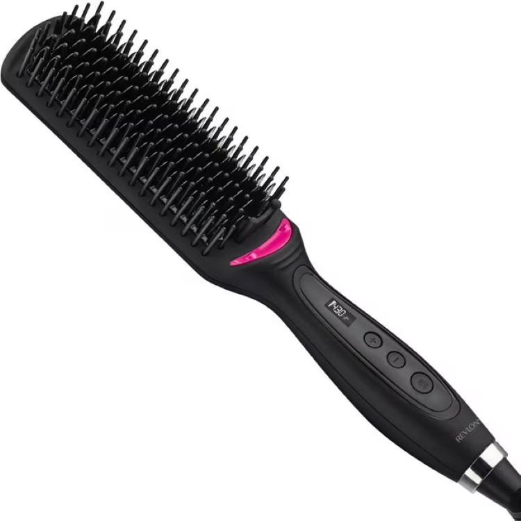 レブロン エクストラロング セラミック ストレートブラシ イオンテクノロジー搭載 ブラック Revlon Extra Long 4-1/2inch Ceramic Hair Straightening Brush with Ionic Technology, Black 【お取り寄せ商品】｜Costopa