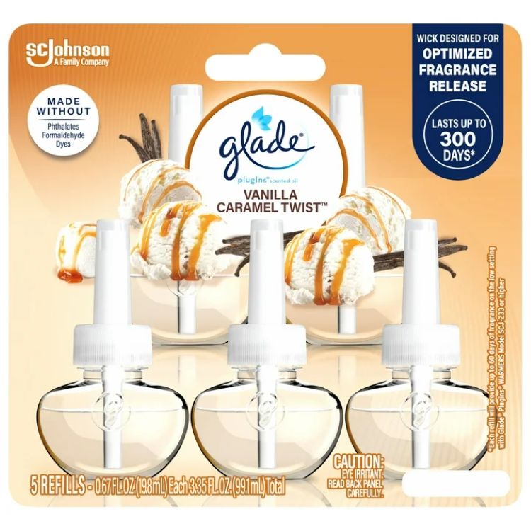 グレード プラグイン 交換用エアフレッシュナー バニラ キャラメル ツイスト 20ml 5個 Glade PlugIns Air Freshener Refills, Mothers Day Gifts, Vanilla Caramel Twist, 5 Count 【お取り寄せ商品】