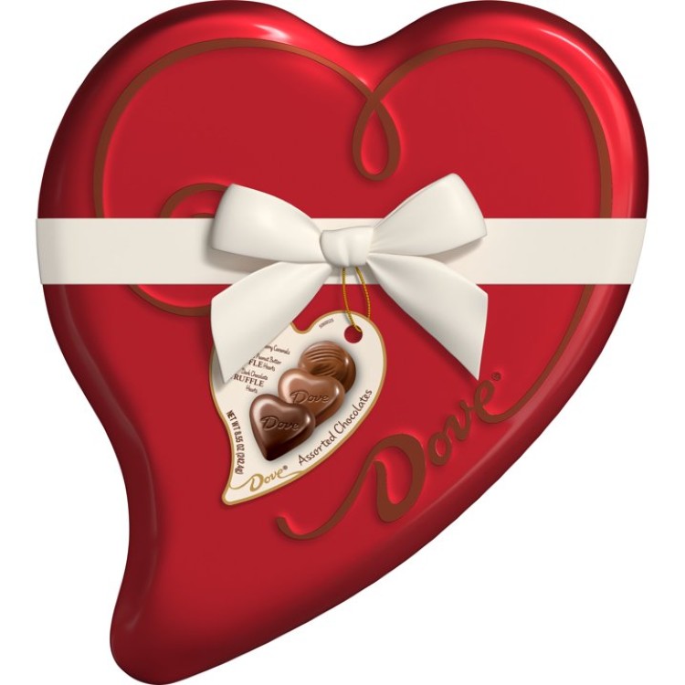 [限定版]ダヴ アソート チョコレート トリュフ バレンタイン ハート 242g Dove Assorted Chocolate Truffles Valentine's Day Candy Heart Box Tin - 8.55 oz 【お取り寄せ商品】