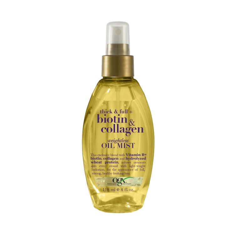 OGX シック＆フル ビオチン＆コラーゲン ウェイトレス オイルミスト 118ml OGX Thick & Full Biotin & Collagen Weightless Oil Mist 4 fl oz 【お取り寄せ商品】