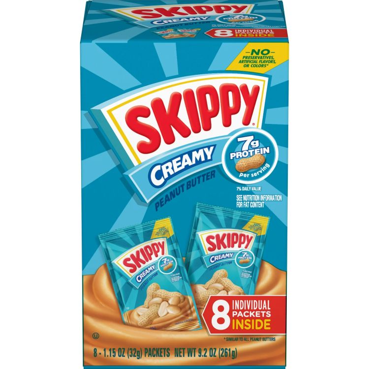 スキッピー クリーミーピーナッツバター スクイーズパック 32g×64袋 SKIPPY Creamy Peanut Butter Individual Squeeze Packs, 1.15 oz (64 Pouches) 【お取り寄せ商品】