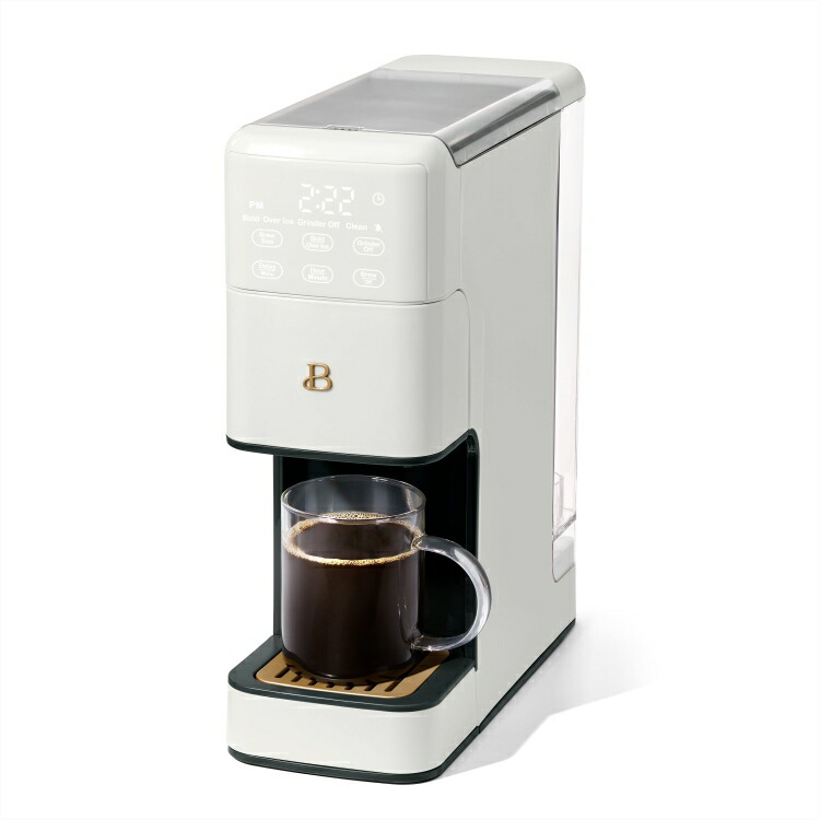 ビューティフル バイ ドリュー・バリモア コーヒーメーカー シングルサーブ プログラム式 ホワイトアイシング Beautiful Programmable Single Serve Coffee Maker White Icing Drew Barrymore 【お取り寄せ商品】