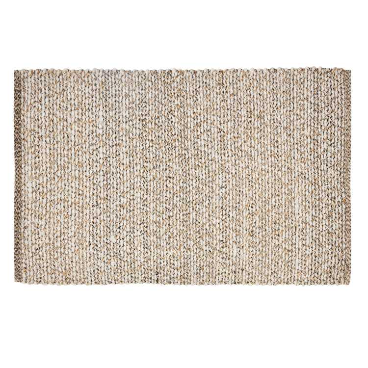 ビューティフル バイ ドリュー・バリモア ラグ ブークレ 約69×114cm アイボリー ブラウン Beautiful Rug Woven Boucle 27in x 45in Ivory Brown Drew Barrymore 【お取り寄せ商品】