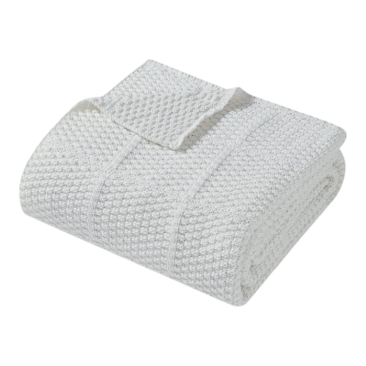 マイテキサスハウス ニットスロー 約152&times;203cm アイボリー My Texas House Kelsey Ivory Acrylic Knit Throw, 60inch x 80inch 【お取り寄せ商品】｜Costopa