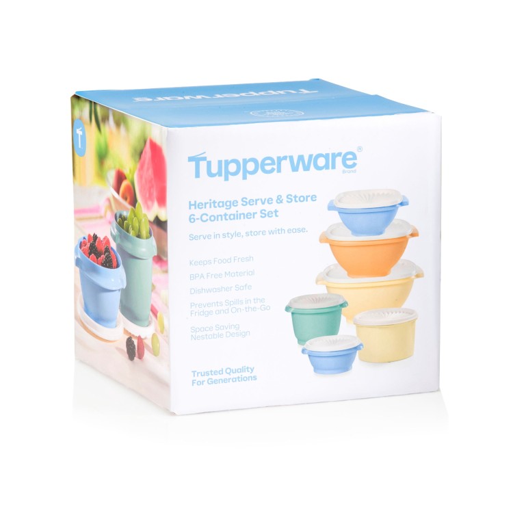 タッパーウェア ヘリテージ 保存容器 蓋付き 6個セット Tupperware Heritage Serve & Store Food Storage Containers with Lids (6 Count) 【お取り寄せ商品】|Costopa
