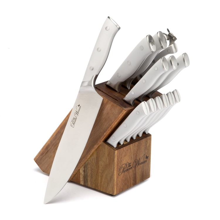 【ウォルマートブランド】パイオニアウーマン ナイフブロックセット 14点 ステンレス グレー The Pioneer Woman Pioneer Signature 14-Piece Stainless Steel Knife Block Set, Gray 【お取り寄せ商品】