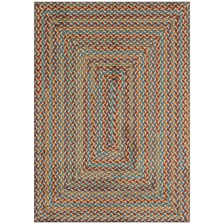 【ウォルマートPB】メインステイズ ブレイド柄 エリアラグ 約152&times;213cm マルチ Mainstays Traditional Multicolor Print Braid Indoor Area Rug, 5'x7' 【お取り寄せ商品】｜Costopa