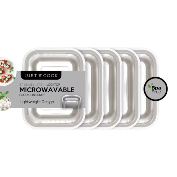 ジャストクック ステンレス保存容器セット 10点セット 4.25カップ Just Cook Stainless Steel Food Storage Set, 10 Piece, 34 oz or 4.25 Cup 【お取り寄せ商品】｜Costopa