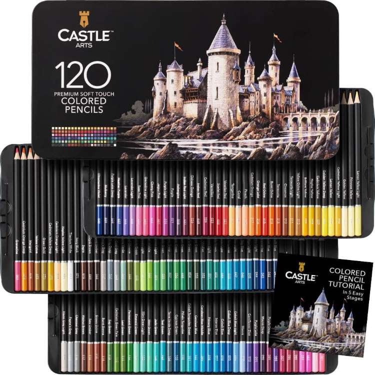 キャッスルアートサプライ 120色鉛筆セット Castle Art Supplies 120 Colored Pencils Set 【お取り寄せ商品】【合わせて買いたい】
