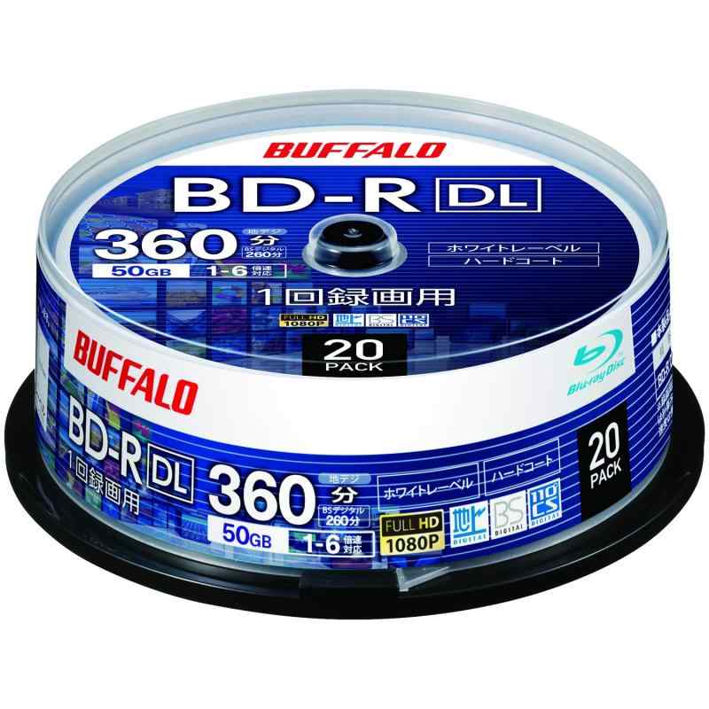 緩衝装置置き目 ブルーレイディスク BD-R DL 1回録画用 50GB 20枚 スピンドル 片面2層 1-6倍速 【 ディーガ（2016年発売以後） 動くこと突き止める済み 】 白いこと付け紙 RO-BR50V-020PW/N その他-家電
