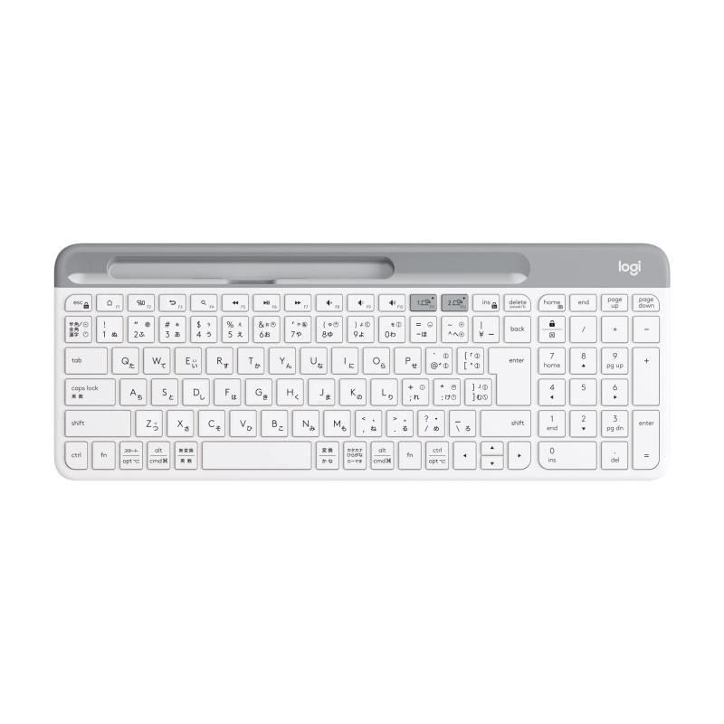 ロジクール 静音 Bluetooth 無線電話鍵盤 K580OW 象牙色 超薄型 小型 Unifying 無線電話 鍵盤 薄型 テンキー 無線電話 Windows Mac iPad iOS Android Chrome Surface