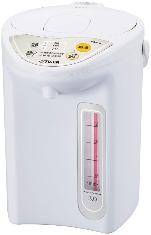 タイガー魔法瓶(TIGER) パソコン灯し火ポット 保温役立つこと 節電タイマー 3L アーバンホワイト PDR-G300-WU
