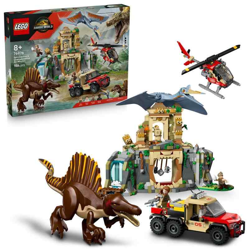 レゴ(LEGO) ジュラシック・ワールド スピノサウルスとケツァルコアトルス 上空軍事任務 手あそび 手あそび 生まれ落ちる日 差し上げ物 立ちはだかる お坊っちゃん 御嬢さん 小わっぱ 8歳 9歳 10歳 小学生 恐竜 車駕 飛