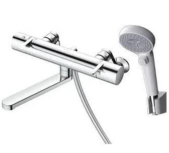 TOTO 風呂場用壁付サーモスタット練りあわせる水栓 冷ややかさ地用 しろがね色 アーチ形手持ち部分 170粍 コンフォートウェーブクリック90φ TBV03415Z1