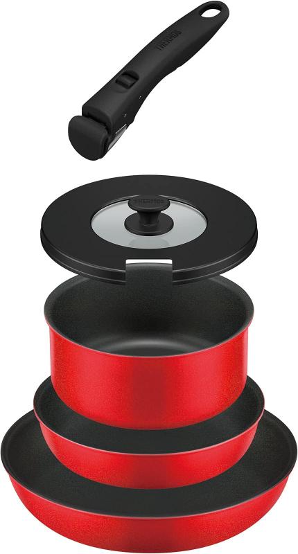 サーモス デュラブルシリーズ 手持ち部分のとれるフライパン5点書き割りCA 屁っ放り火専用 ブライト赤いこと KSC-5A BTR