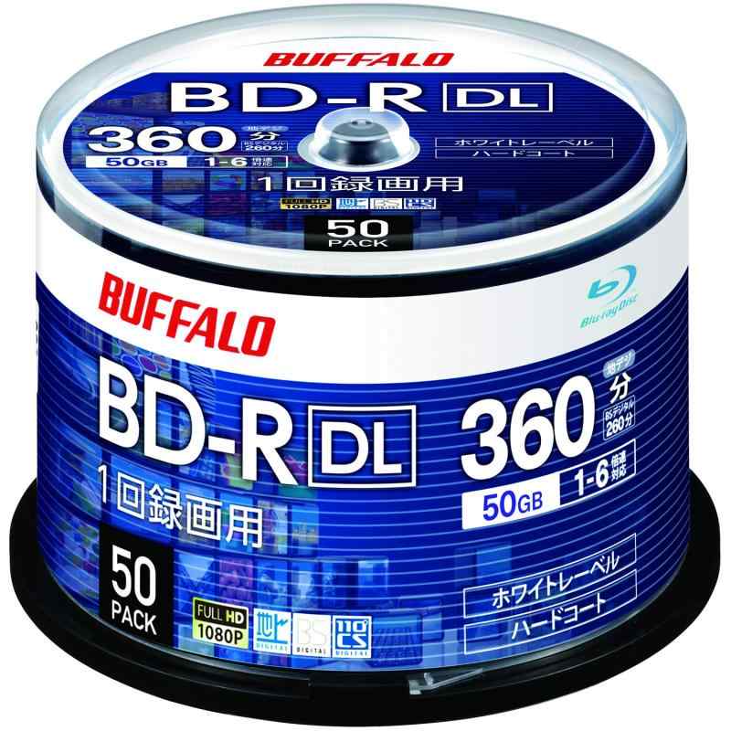 緩衝装置置き目 ブルーレイディスク BD-R DL 1回録画用 50GB 50枚 スピンドル 片面2層 1-6倍速 【 ディーガ（2016年発売先へ） 動くこと突き止める済み 】 白いこと付け札 RO-BR50V-050PW/N ブルーレイディスクメディア-録画・録音用メディア