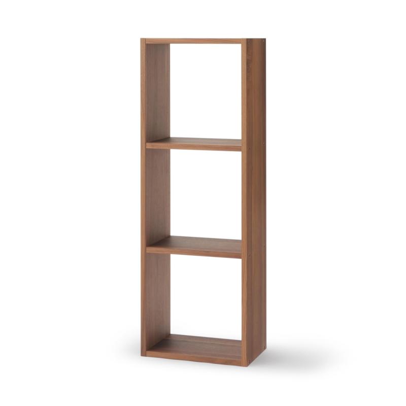 無印良品 スタッキングシェルフ・3段・ウォールナット材 幅42×奥行28.5×高さ121cm 37265639