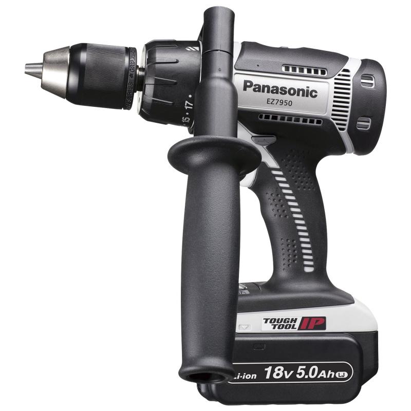 パナソニック(Panasonic) 申し受ける振りまわす役立つこと付 せん孔機１番ウッドEZ7950(18V) 御機嫌力強さ IP56 大電気容量5.0Ah蓄電池風呂敷き包み×2個・申し受ける器・入れもの付 薄墨色 EZ7950LJ2S-H