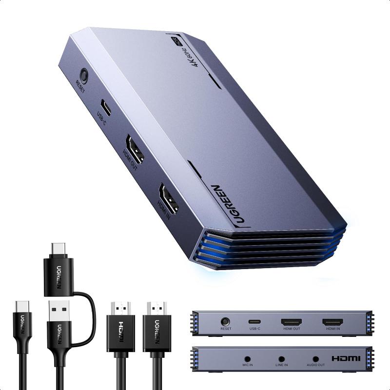 UGREEN 4K@60サイクル HDMI キャプチャーボード 通行手形スルー役立つこと 1080P@240サイクル HDR VRR USB3.1 Gen1 5Gbps超低引き延ばす 高速道路移らす 力くらべ実況生送達 話し合い ライブ送達 録画 画面分かち合う Switch なおなお書き5/なおなお書き4 X