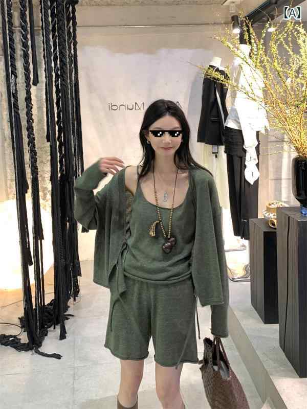 区 欧 陽 天 糸 リネンニットカーディガン お上さん 夏 薄べったい 手合いの ゆったり 長袖 UV カットブラウストップス