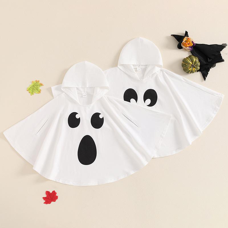 ポンチョ ケープ キッズ ベビー 男の子 女の子 ハロウィン 仮装 幽霊柄 秋服 防風 お出かけ パーティー｜ワンダーデポ