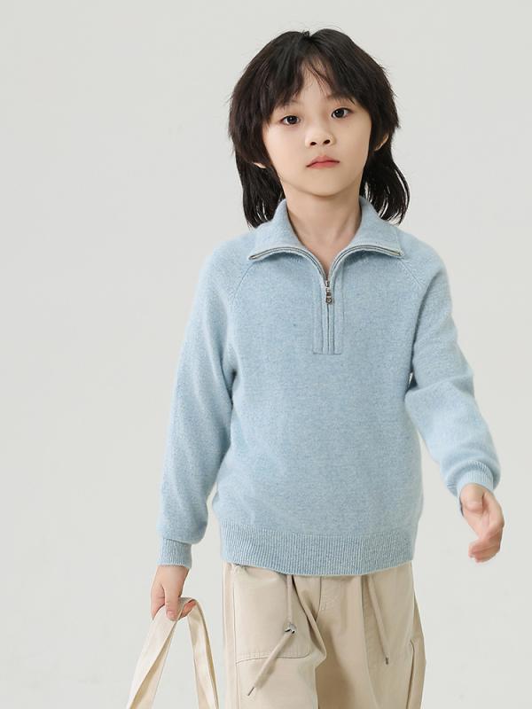 セーター キッズ 男の子 女の子 ベビー ハーフジップ カシミヤ100% ポロ襟 長袖 防寒 あったか 柔らかい 肌触り良い 上品 おしゃれ カジュアル 普段使い トップス アウター|ワンダーデポ