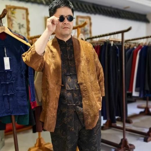 ジャケット メンズ チャイナ風 シルク 唐装 リバーシブル アウター パンツ セットアップ 重厚感 高級感 春秋用 男性用 長袖 トップス パンツ｜ワンダーデポ