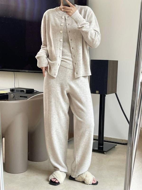 ニットパンツ レディース ワイドパンツ 厚手 ウール 暖かい 防寒 着痩せ カジュアル ロングパンツ|ワンダーデポ