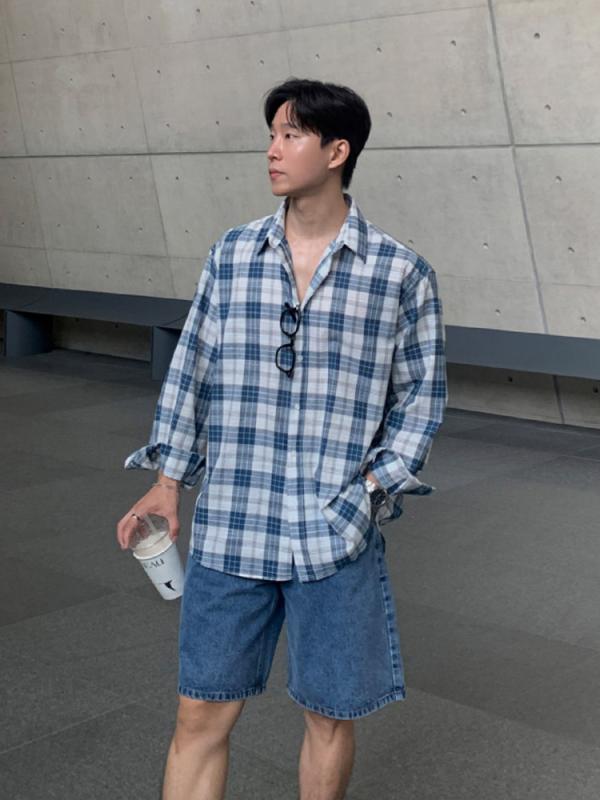 シャツ メンズ 長袖 チェック柄 春夏 薄手 韓国風 カジュアル ビッグシルエット トレンド スタイリッシュ 着回し力抜群 普段使い 通勤 通学 トップス 羽織り 軽量 アメカジライク｜ワンダーデポ 6,630円