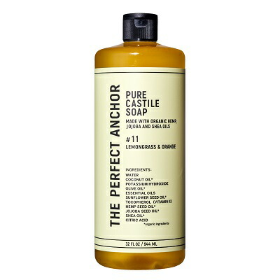 [ザ・パーフェクトアンカー] ピュア カスチールソープ 944ml [香り：レモングラス & オレンジ#11] [THE PERFECT ANCHOR /アメリカ製]　ボディソープ、洗顔、クレンジング、ハンドソープ、オーガニックソープ
