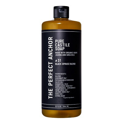 [ザ・パーフェクトアンカー] ピュア カスチールソープ 944ml [香り：ブラックスプルースブレンド#31] [THE PERFECT ANCHOR /アメリカ製]　ボディソープ、洗顔、クレンジング、ハンドソープ、オーガニックソープ