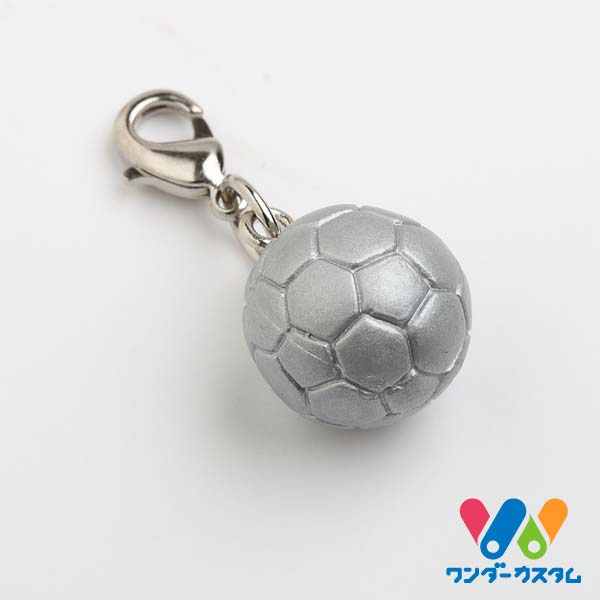 売れ筋 100個セット サッカーボール シルバー無地 フィギュア サッカー部 記念品 グッズ キーホルダー ストラップ 女子サッカー 卒業 ミニチュア 卒団記念品 同好会 ユニフォームキーホルダーへ取付可能 引退 Fucoa Cl