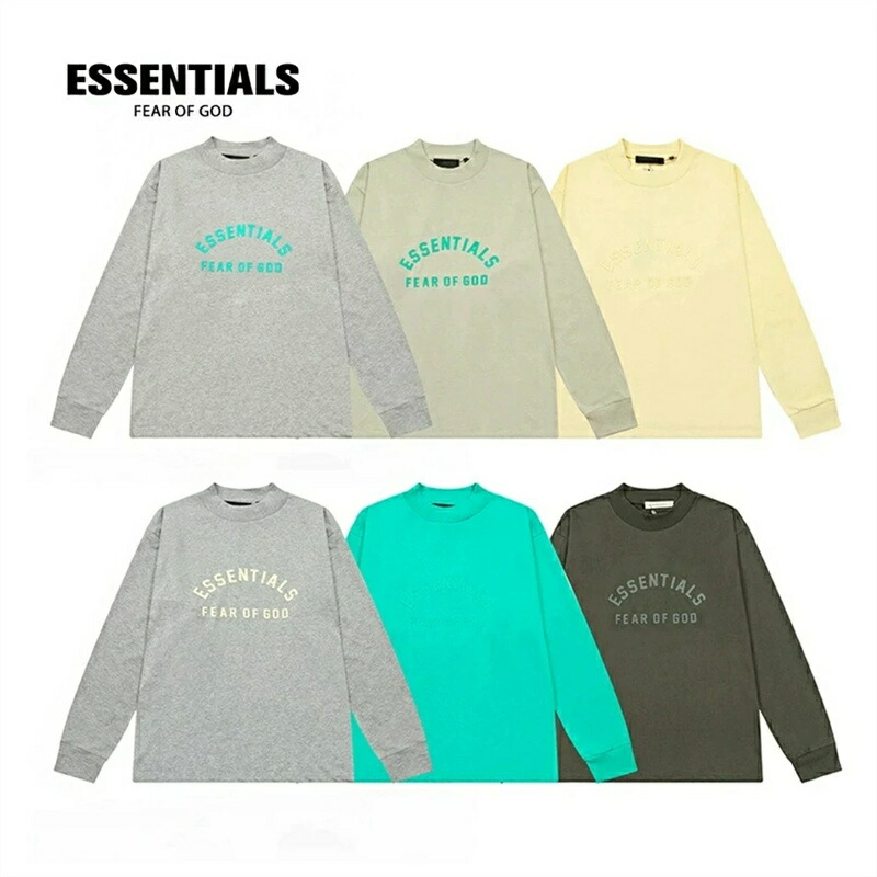 ESSENTIALS パーカー 丸首 エッセンシャルズ ティーシャツ プルオーバー 労働者の一団のど首 途轍も無い大いさ 一般受け ティーシャツ 長袖 かっこ良い 心地好い 男女兼用 6colors トップス-Tシャツ・カットソー-メンズファッション