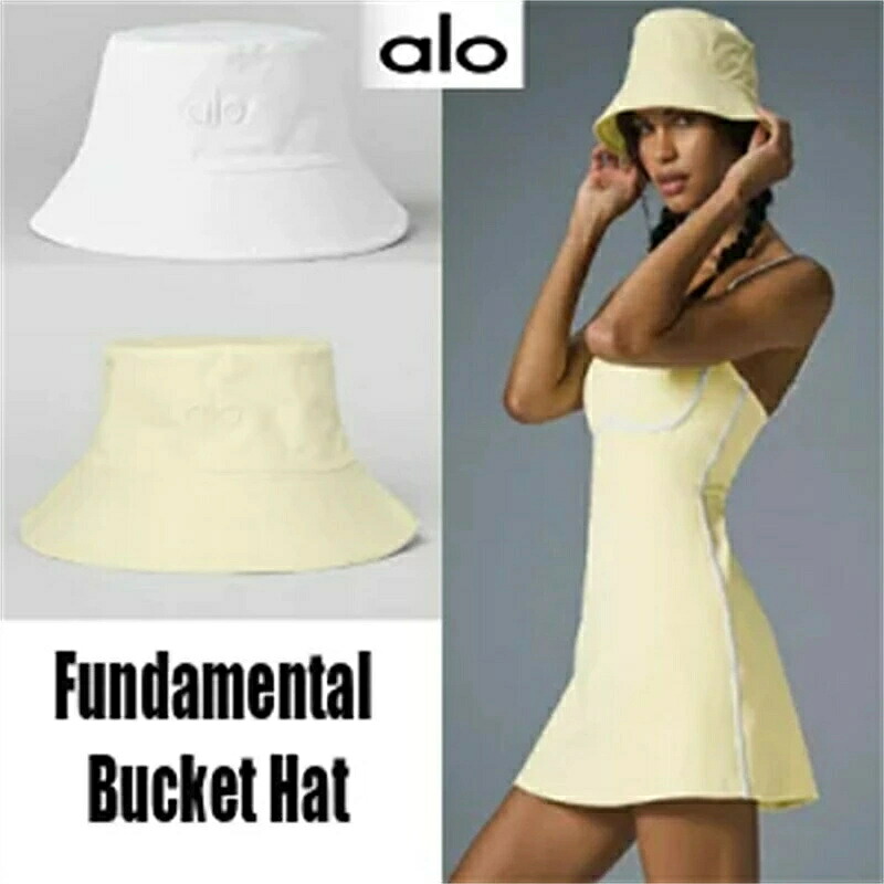 alo Yoga Fumdamental Buket Hat ファンダメンタルバケットハット バケハ 鳥打ち帽 aloロゴタイプ入り口・入口 2色 2Color 愛くるしい 今めかしい コーデ 内部のスウェットバンドに調節する能力のあるな予防医学とストッパー付き添い人 S/M L/M 2大きさ 2size ユニ一発やる表現スタイル 色つや